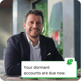 Entrepreneur receiving an automated reminder from Online Filings three days before dormant accounts filing is due.