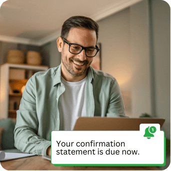 Entrepreneur gets an Online Filings reminder to file a confirmation statement on time and stay compliant.