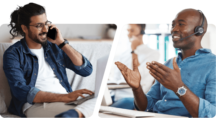 Happy entrepreneur contacting Online Filings customer service to register their business in the UK