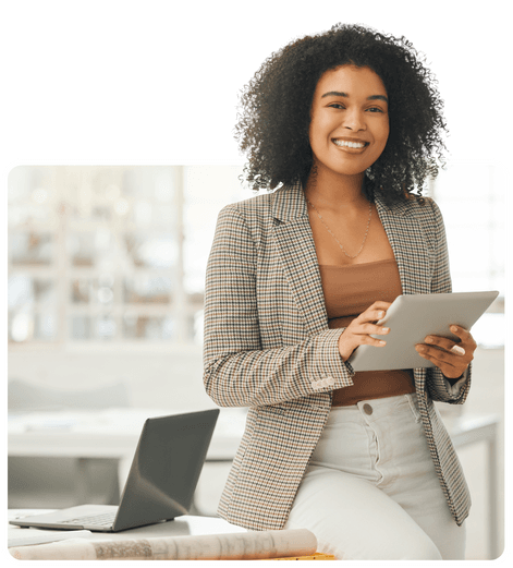 Happy entrepreneur using Online Filings to update their registered company address in the UK
