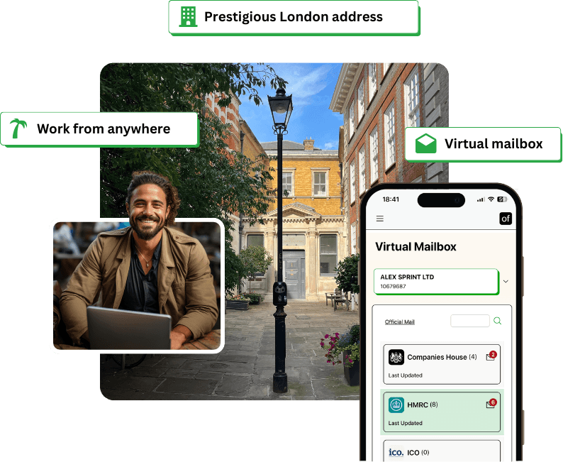 Entrepreneur uses Online Filings' London virtual office to register business and protect home address.